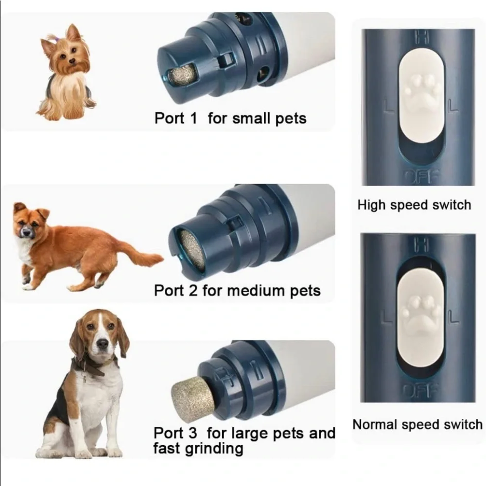 Nail Grinder for Dogs Cats, 2 Speeds-New